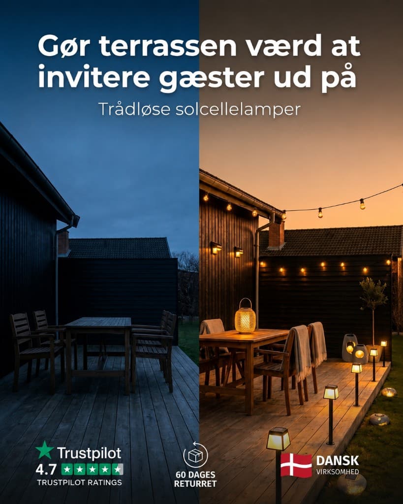 HAGRO: Terrasse værd at invitere gæster ud på — trådløse solcellelamper