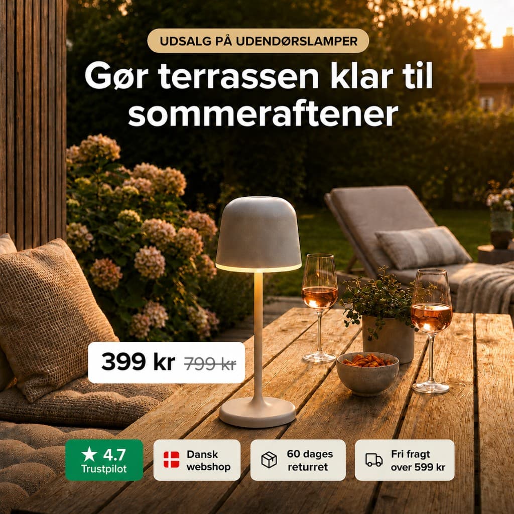 HAGRO: Udendørslamper — 399 kr og sommeraftener på terrassen