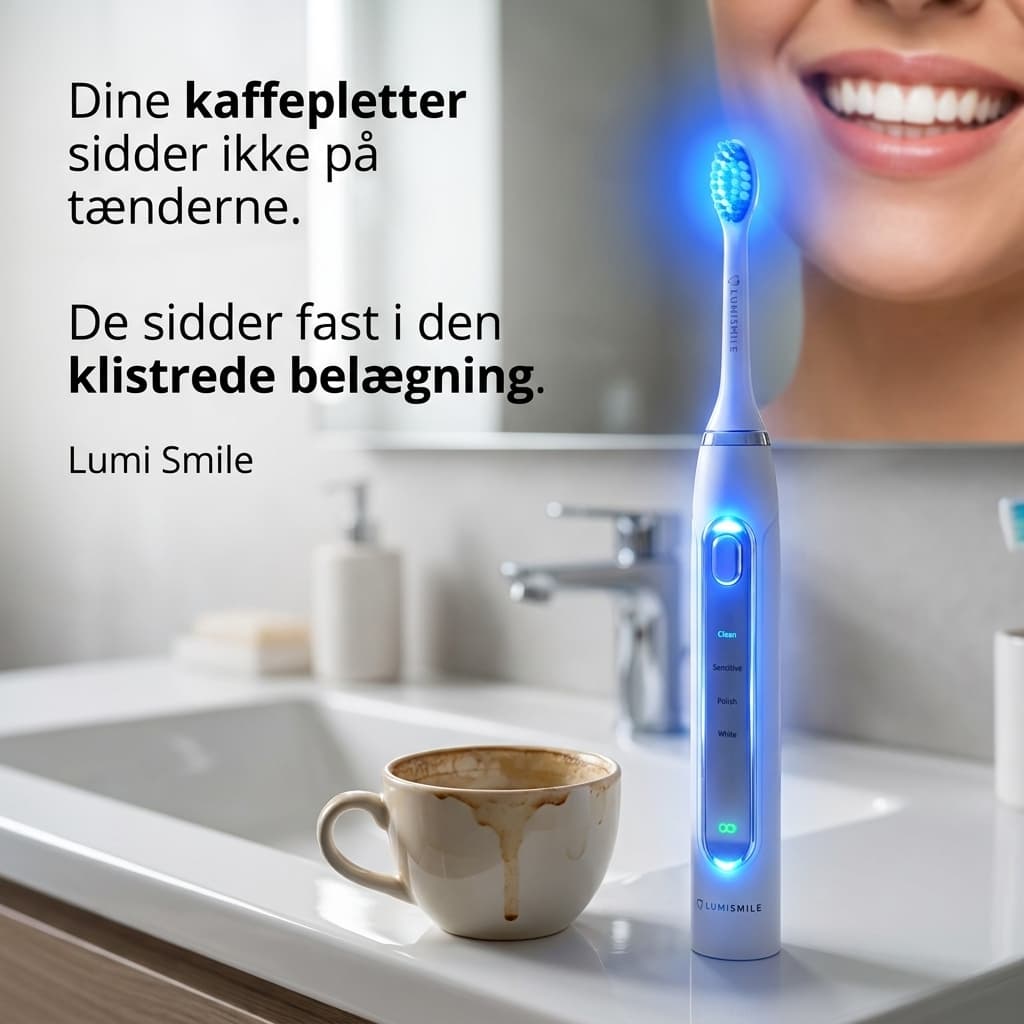 Lumi Smile: Kaffepletter sidder i belægningen — badeværelse