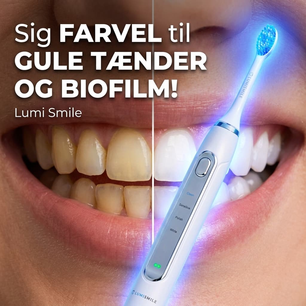 Lumi Smile: Gule tænder og biofilm — split før/efter