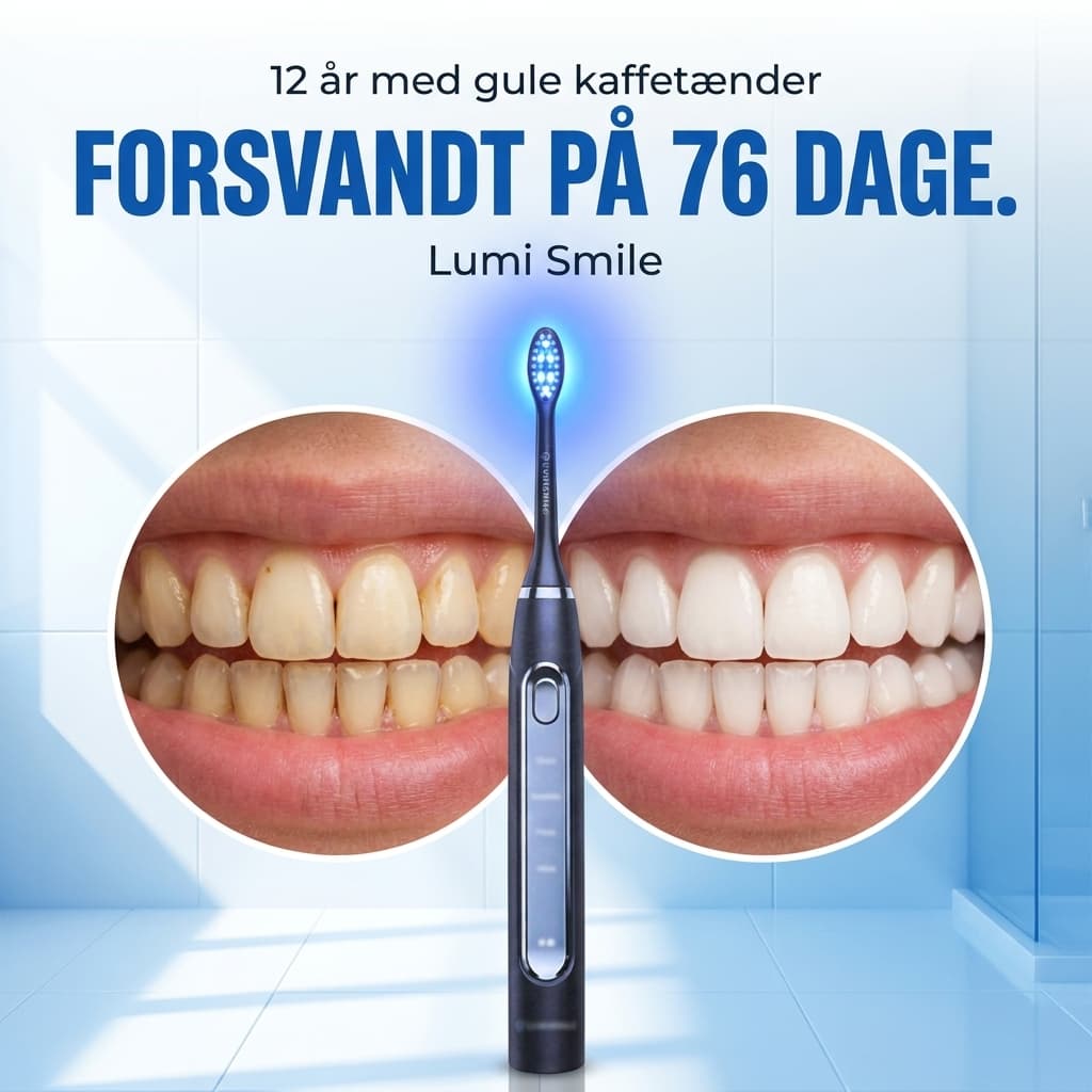 Lumi Smile: Før/efter i cirkler — badeværelse og blåt LED