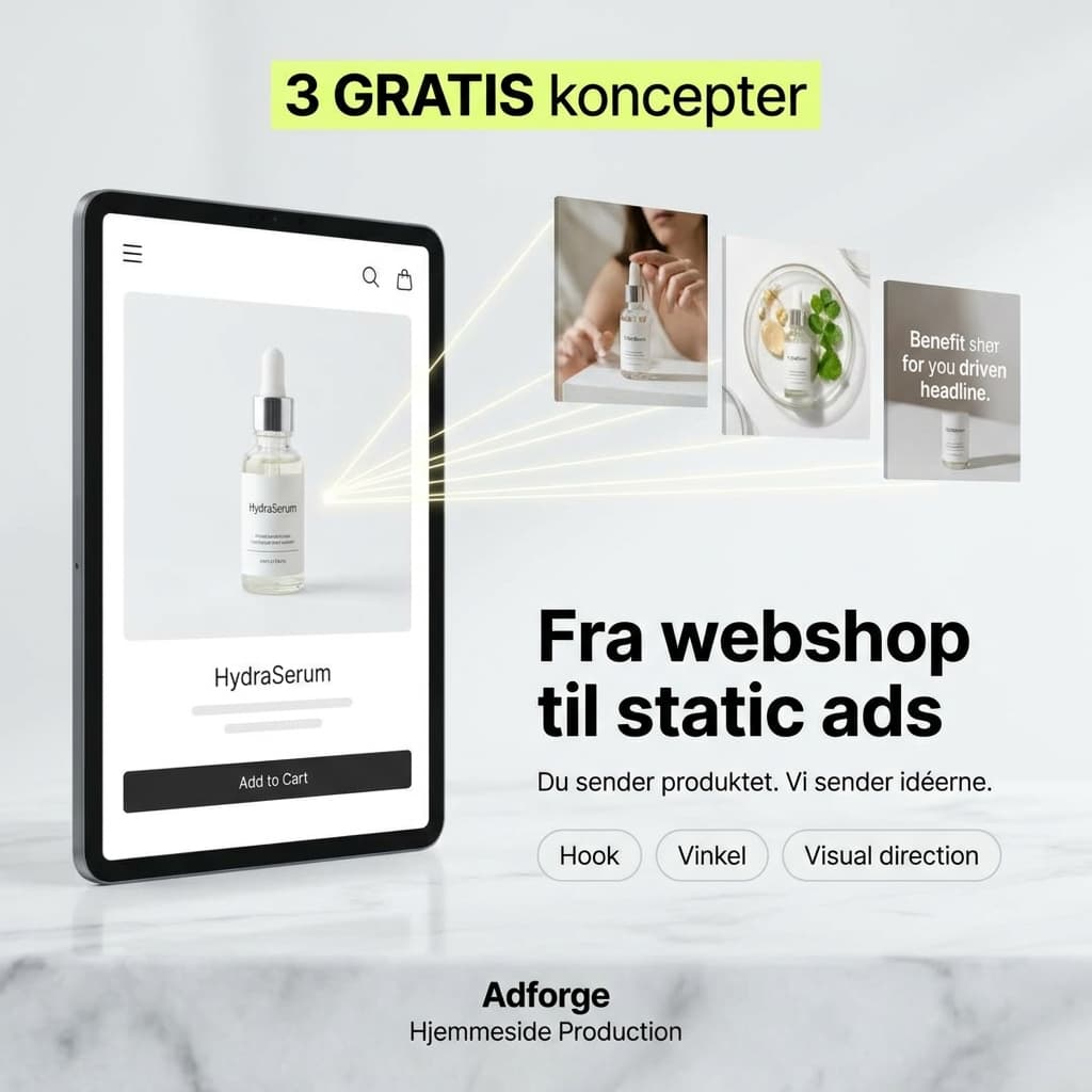 HydraSerum: Fra produktside til tre square koncepter